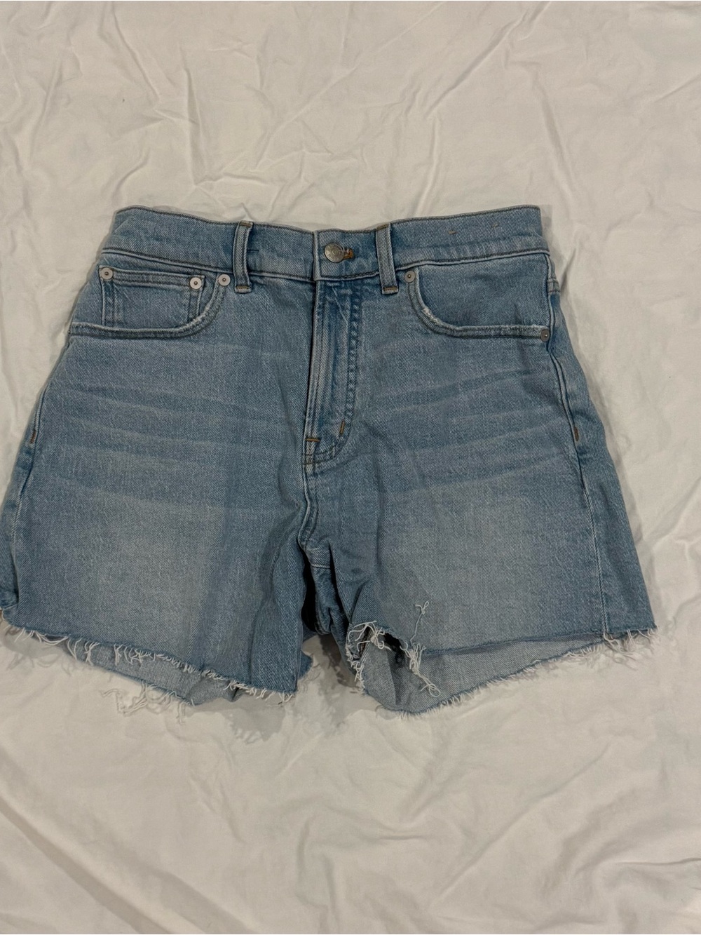 Madewell Light Blue High-Rise Denim Cutoff Shorts